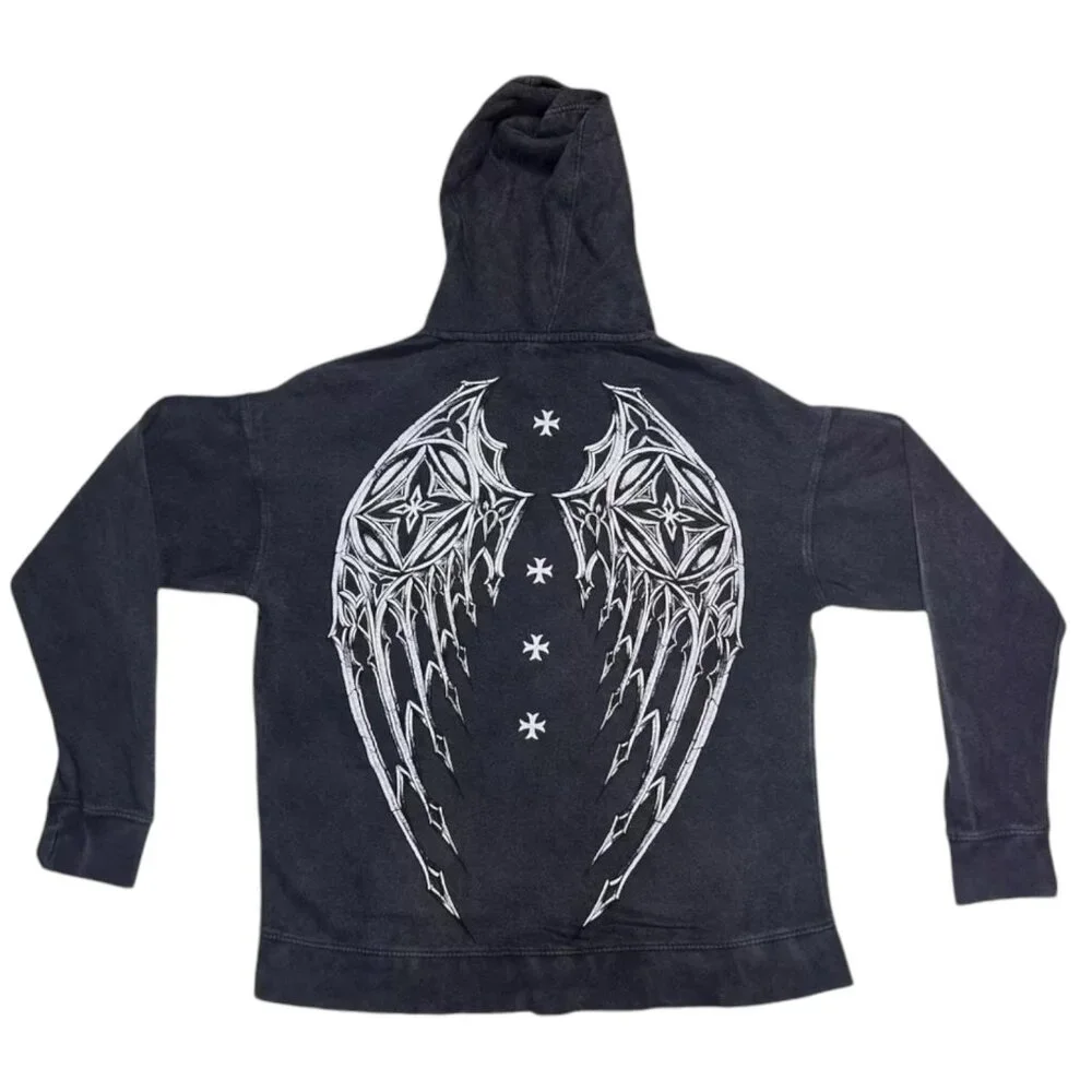Archaic By Affliction Unisex Oversized Boxy Pullover Hoodie Stone Ranger